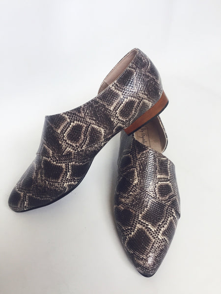 BROWN PRINT ANKLE BOOTS